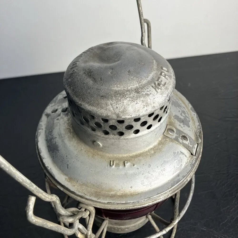 Union Pacific Adlake Kero Lantern Embossed U.P. Red Globe VTG Railroad Signal